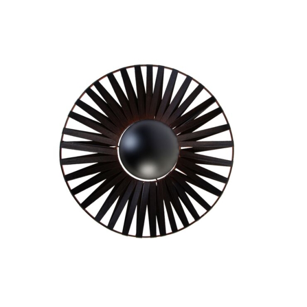 Wandlamp zwart 40 cm incl. G125 kopspiegel zwart dimbaar - leia