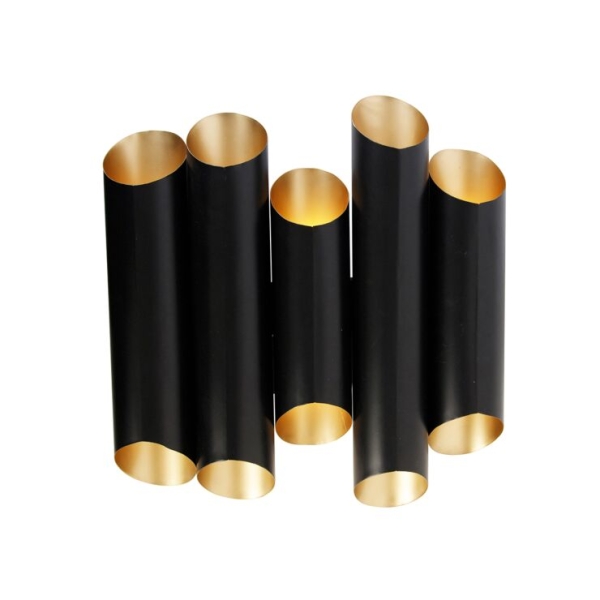 Wandlamp zwart met gouden binnenkant 10-lichts - whistle