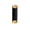 Wandlamp zwart met gouden binnenkant 2-lichts - whistle