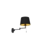 Wandlamp zwart met zwarte kap en verstelbare arm - Ladas Deluxe
