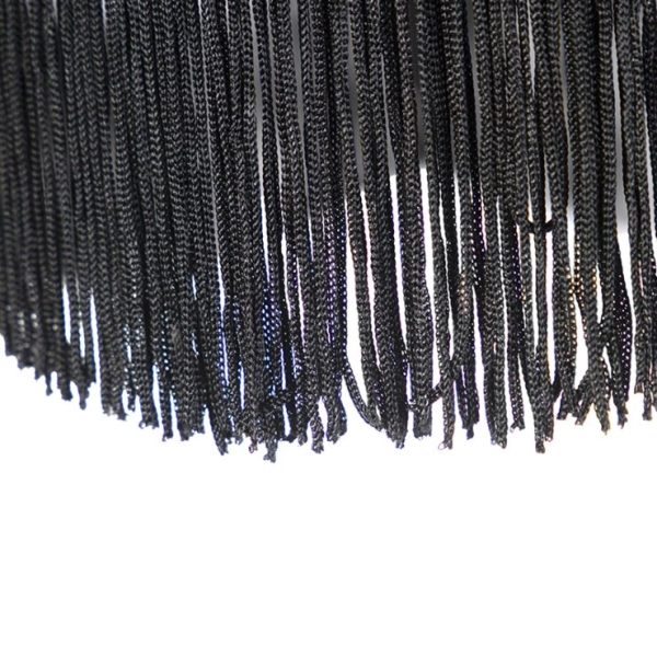 Zijden lampenkap zwart met grijs 45 cm - granny