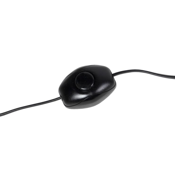 Zwarte vloerlamp met linnen kap wit 45 cm - simplo