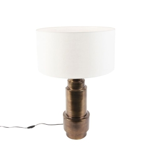 Art deco tafellamp met kap wit 50 cm - Bruut