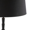 Art deco tafellamp zwart met katoenen kap zwart 35 cm - pisos
