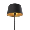 Art deco tafellamp zwart met katoenen kap zwart 35 cm - pisos
