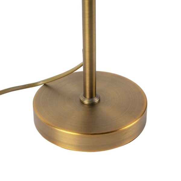 Bronze tafellamp met linnen kap wit 35cm - parte
