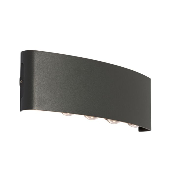 Buiten wandlamp donkergrijs incl. Led 10-lichts ip54 - silly
