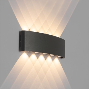 Buiten wandlamp donkergrijs incl. LED 10-lichts IP54 - Silly