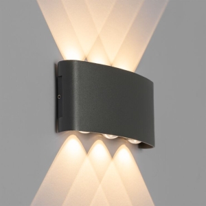 Buiten wandlamp donkergrijs incl. LED 6-lichts IP54 - Silly