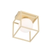 Design plafondlamp goud met wit glas - aniek