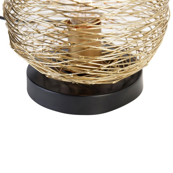 Design tafellamp goud met zwart 20 cm - sarella