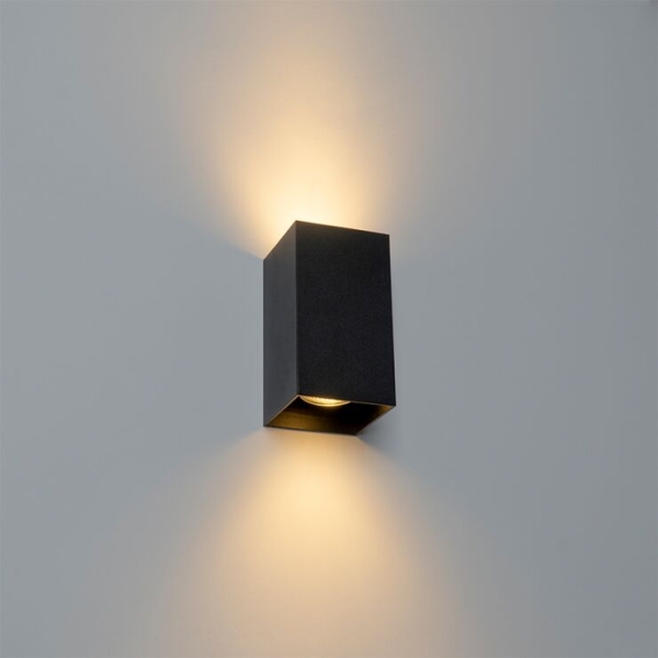 Design vierkante wandlamp zwart - sabbir