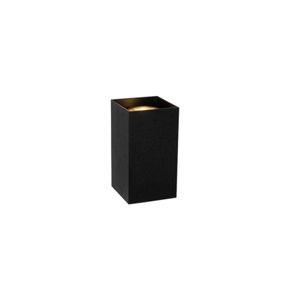 Design vierkante wandlamp zwart - sabbir
