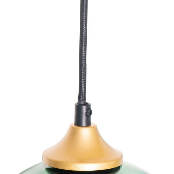 Hanglamp messing met blauw en groen glas 8-lichts - sandra