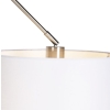 Hanglamp staal met linnen kap wit 35 cm - blitz