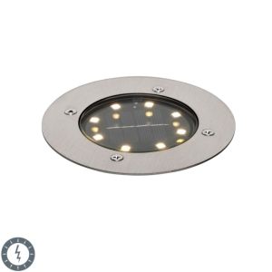 Moderne grondspot staal incl. LED IP65 Solar - Terry