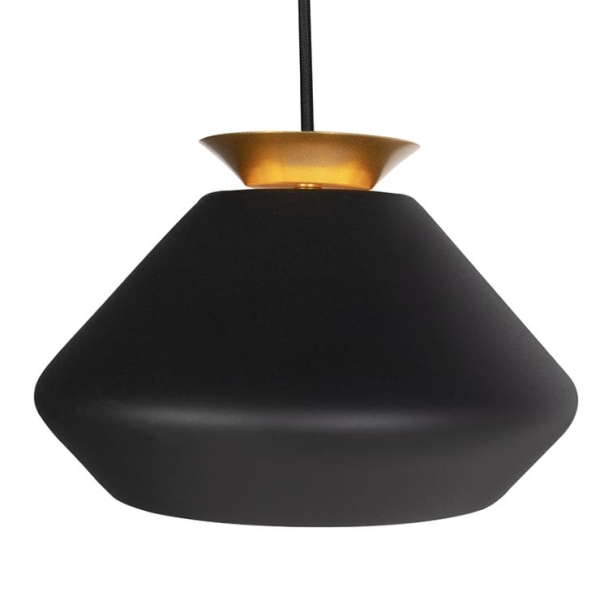 Moderne hanglamp 3-lichts zwart met goud - mia