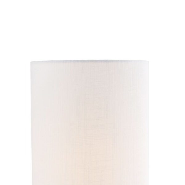 Moderne tafellamp zwart met linnen witte kap - rich