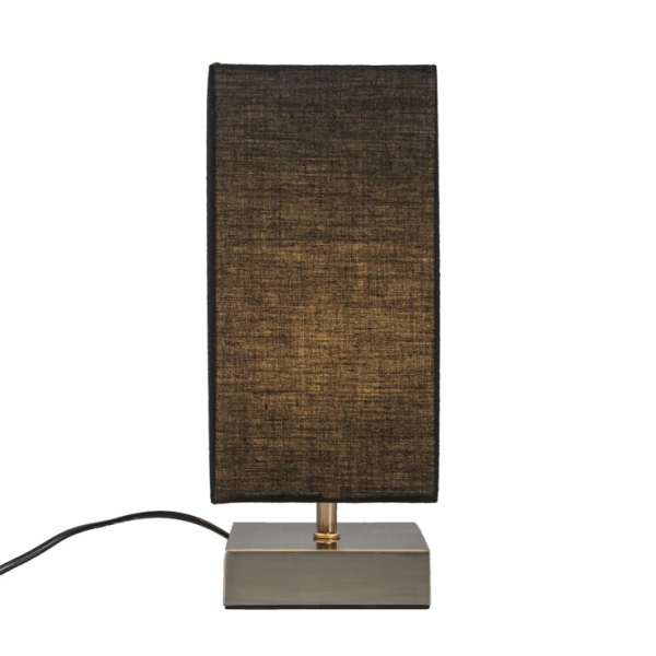 Moderne tafellamp zwart met staal - milo