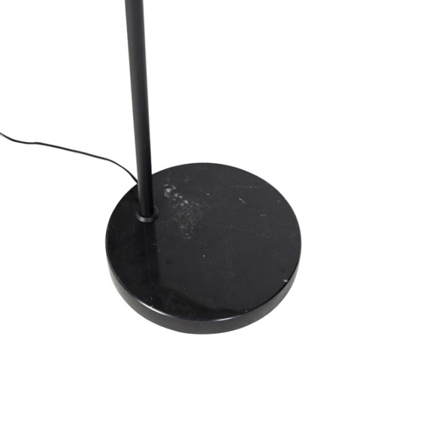Moderne vloerlamp zwart met kap goud 50 cm - editor