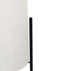 Moderne vloerlamp zwart met linnen grijze kap - rich