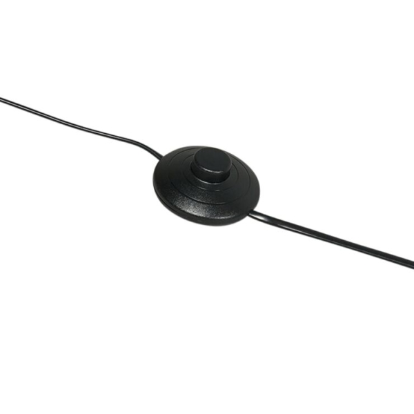 Moderne vloerlamp zwart met zwarte kap - ilse