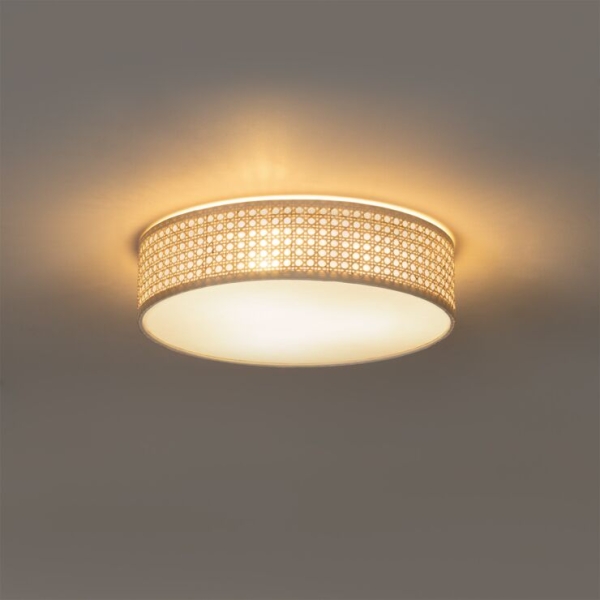 Oosterse plafondlamp rotan 40 cm 3-lichts - tromma