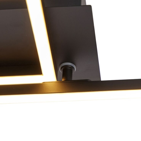 Plafondlamp langwerpig zwart 3-staps dimbaar - plazas novo