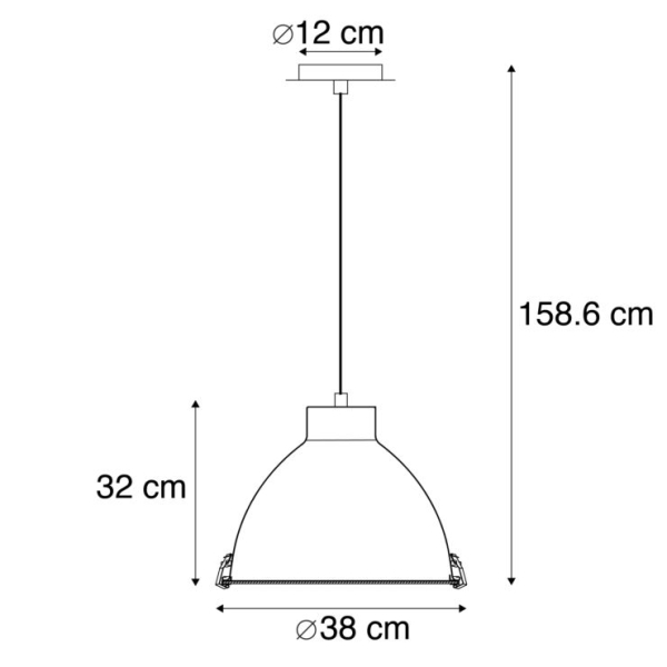 Set van 2 industriële hanglampen wit 38 cm dimbaar - anteros