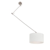 Smart hanglamp staal met kap wit 35 cm incl. Wifi a60 - blitz