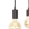 Smart hanglamp zwart met houten incl. 5 wifi g95 - shelf