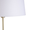 Smart vloerlamp goud met linnen kap wit 45 cm incl. Wifi a60 - parte