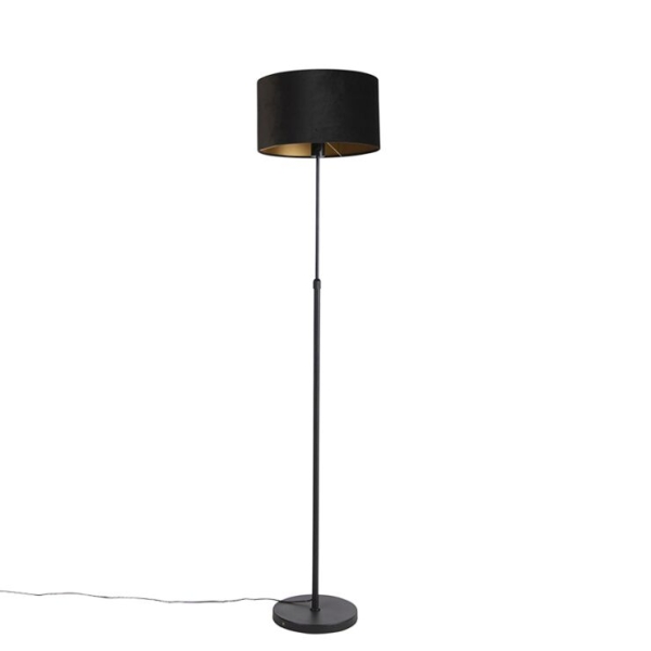 Smart vloerlamp zwart met velours kap zwart 35 cm incl. Wifi a60 parte 14