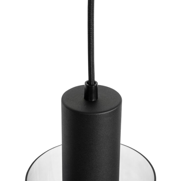 Vintage hanglamp zwart met smoke glas - vidra