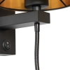 Wandlamp zwart met flexarm en kap goud 15 cm - brescia