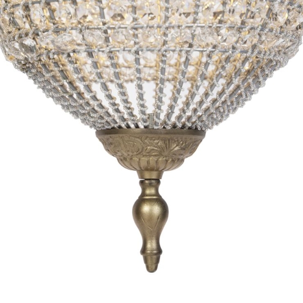 Art deco hanglamp kristal 40cm goud - cesar