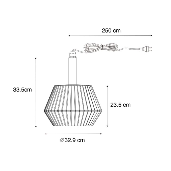 Moderne buiten hanglamp zwart met witte kap 33 cm ip44 - robbert