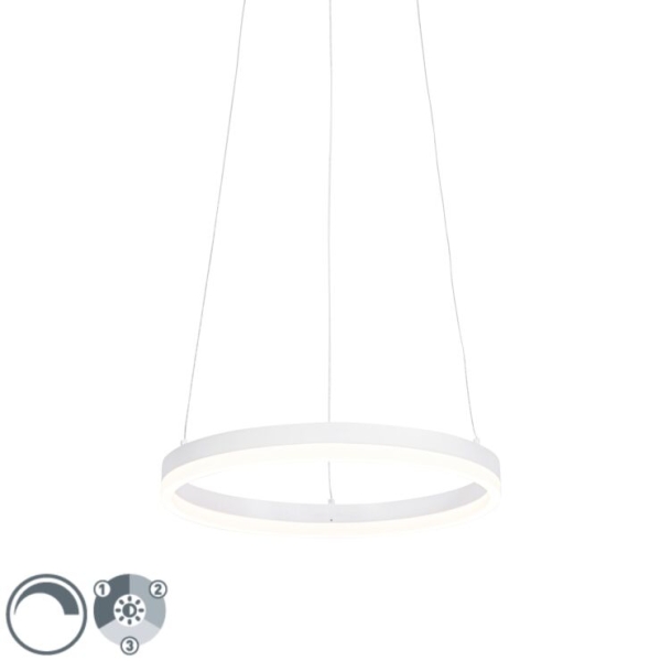 Design hanglamp wit 40 cm incl. Led 3-staps dimbaar - anello