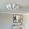 Design plafondlamp wit zijden 52 cm 3-lichts - Plu