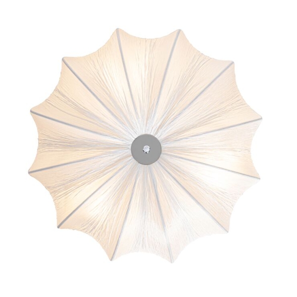 Design plafondlamp wit zijden 52 cm 3-lichts - plu