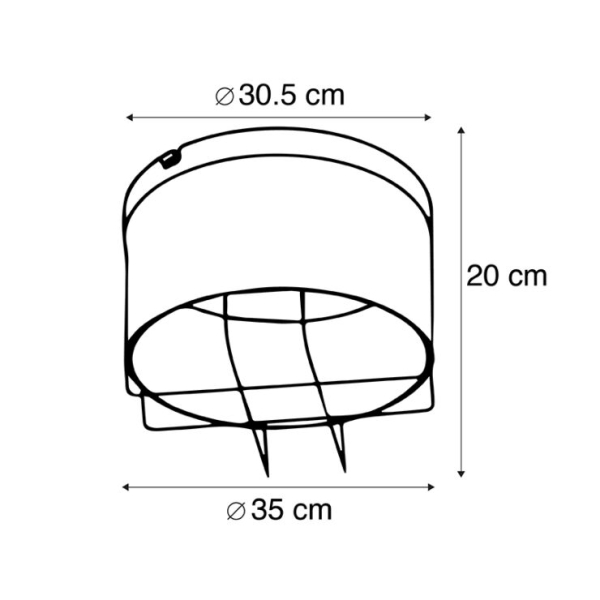 Industriële plafondlamp roestbruin 35 cm - barril
