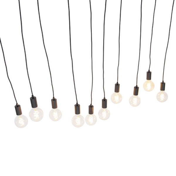 Moderne hanglamp zwart 140 cm 10-lichts - facil