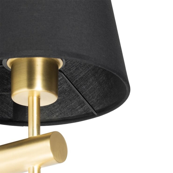 Moderne wandlamp messing met zwart - pluk