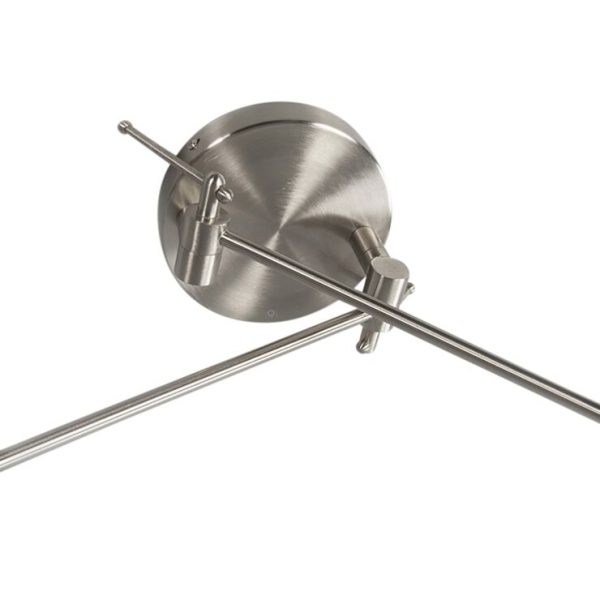 Smart hanglamp staal met kap 35 cm wit incl. 2 wifi a60 - blitz