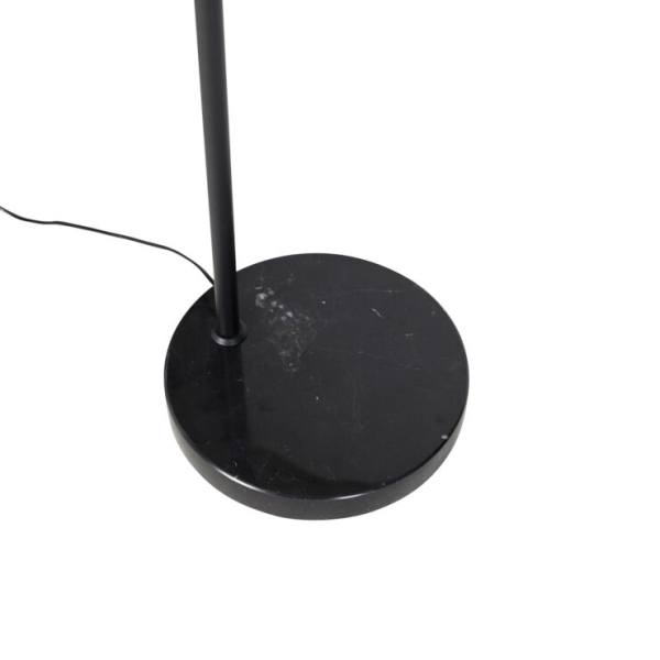 Vloerlamp zwart met kap lichtgrijs 50 cm verstelbaar - editor