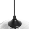 Art deco hanglamp zwart met glas smoke langwerpig 3-lichts - busa