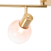 Art deco spot goud met roze glas 4-lichts - vidro