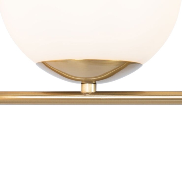 Art deco hanglamp goud met glas opaal 3-lichts - flore