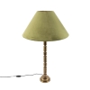 Art deco tafellamp met velours kap groen 50 cm - Torre