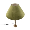 Art deco tafellamp met velours kap groen 50 cm - torre